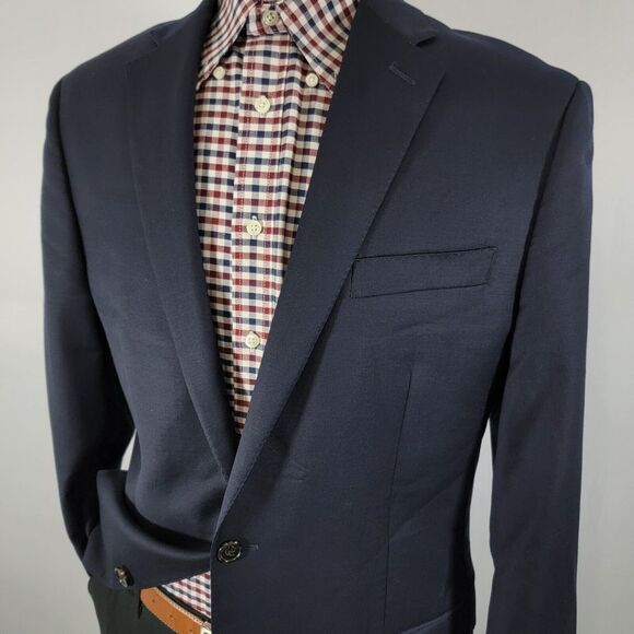 Lauren Ralph Lauren Men's Sport Coat Blazer Two Button Navy Twill Wool SLIM 42L - Picture 4 of 16